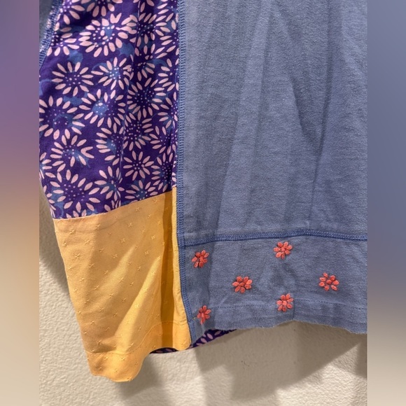 Vintage Faith Patchwork Boho Floral Button Front Collared Cropped Top Size Small - Picture 15 of 16